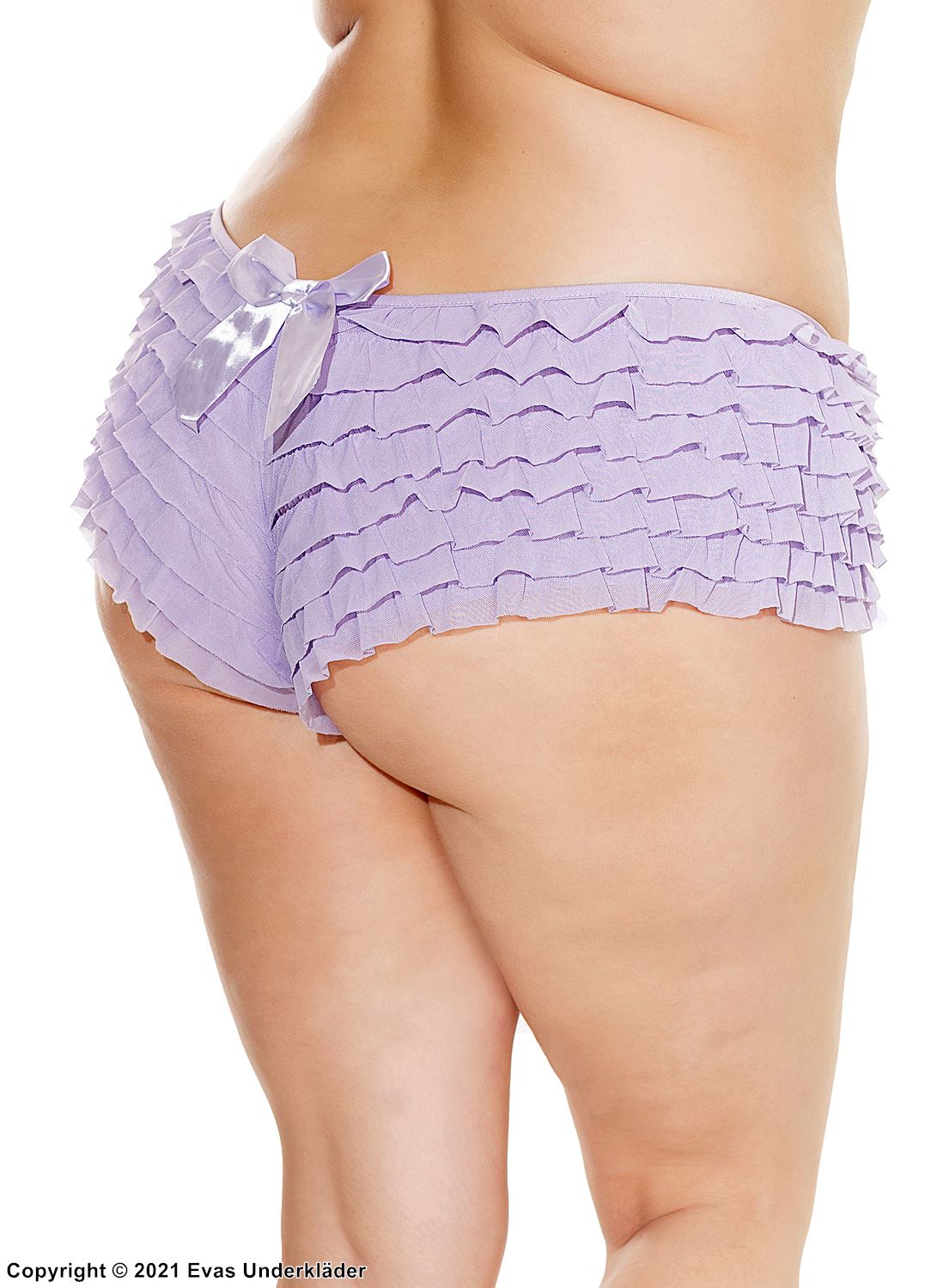 Boyshort-Höschen, großes Schleife, Rüschenbesatz, Plus Size